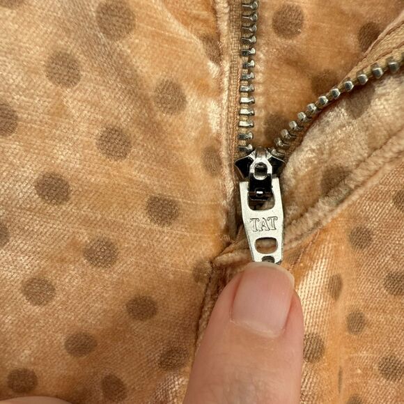 ANTHROPOLOGIE Pilcro Velvet Jeans 32P PETITE Skinny Peach Polka Dot High Rise - Picture 10 of 15